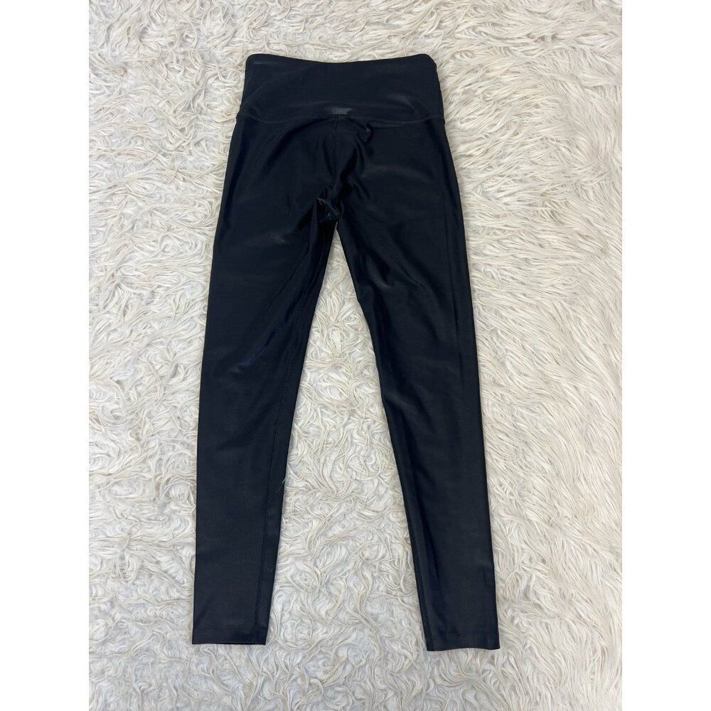 Noli Black Liquid High Rise Leggings Size Small Stretch Pants Shiny 7/8 Length - Picture 7 of 9